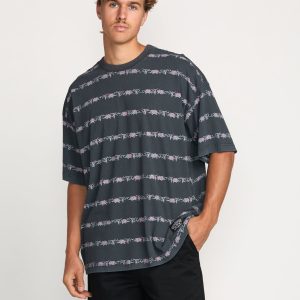 Raging Bull Stripe Tee - Washed Black