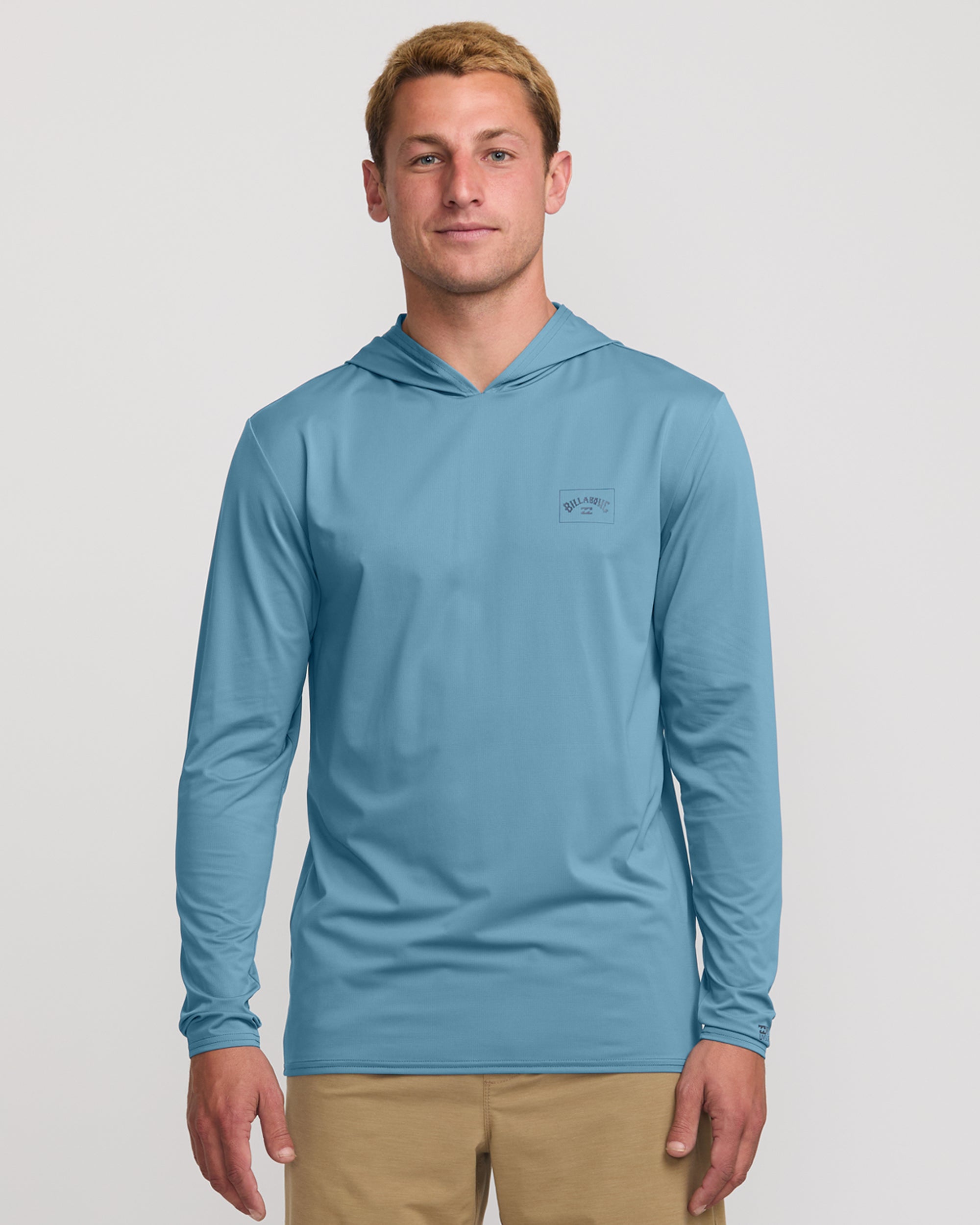 Arch Mesh Long Sleeve Hooded Surf Tee - Bay Blue