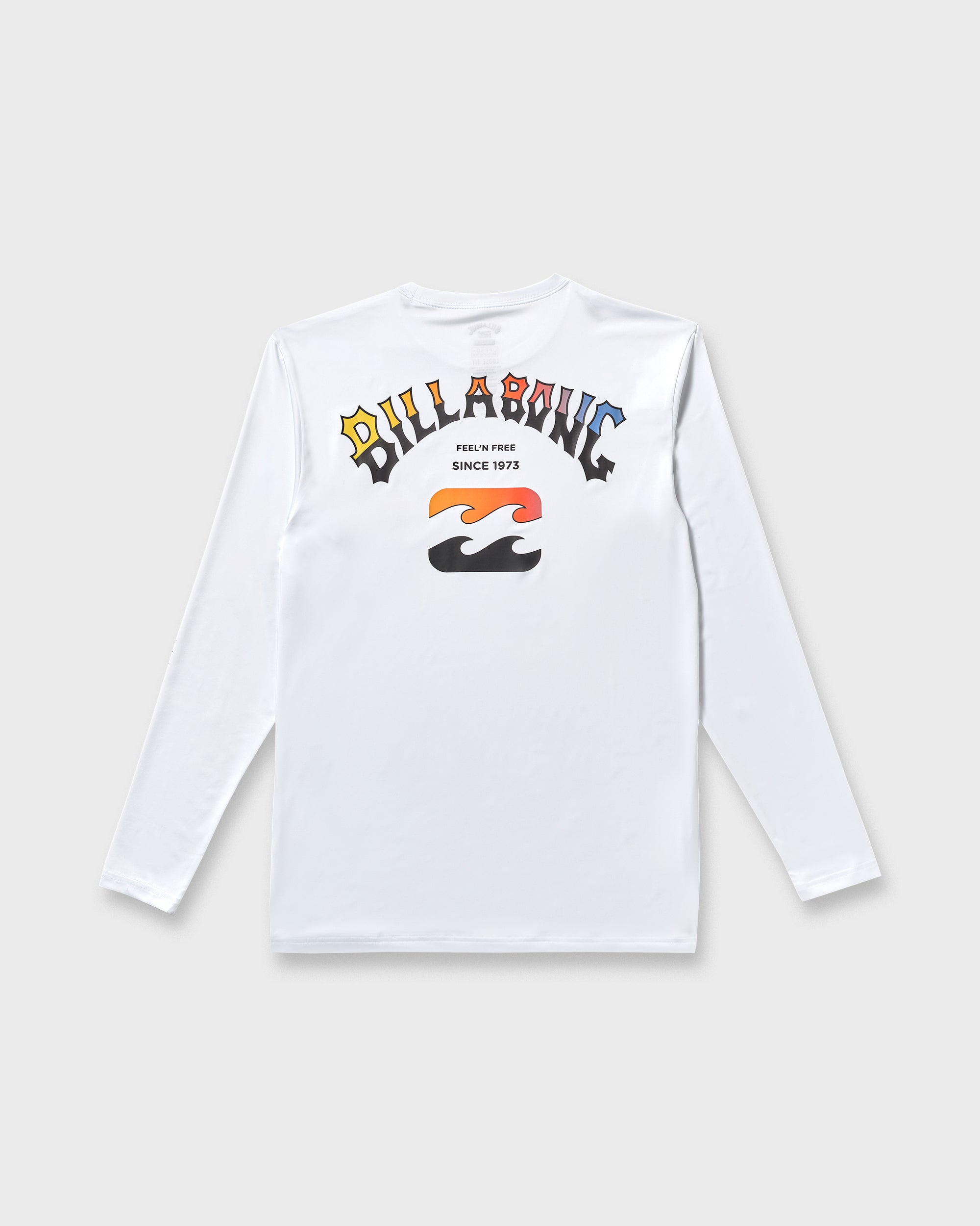 Arch Fade Loose Fit Long Sleeve Surf T-Shirt - White - Image 8
