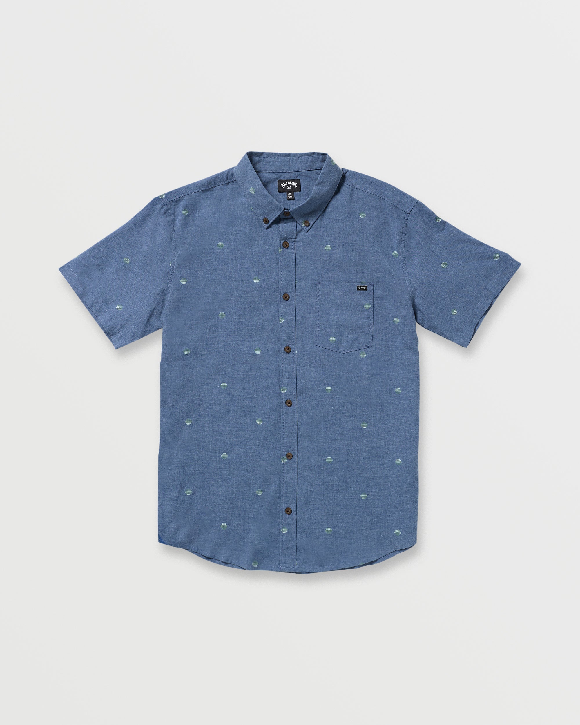 All Day Jacquard Short Sleeve Shirt - Deep Blue - Image 3