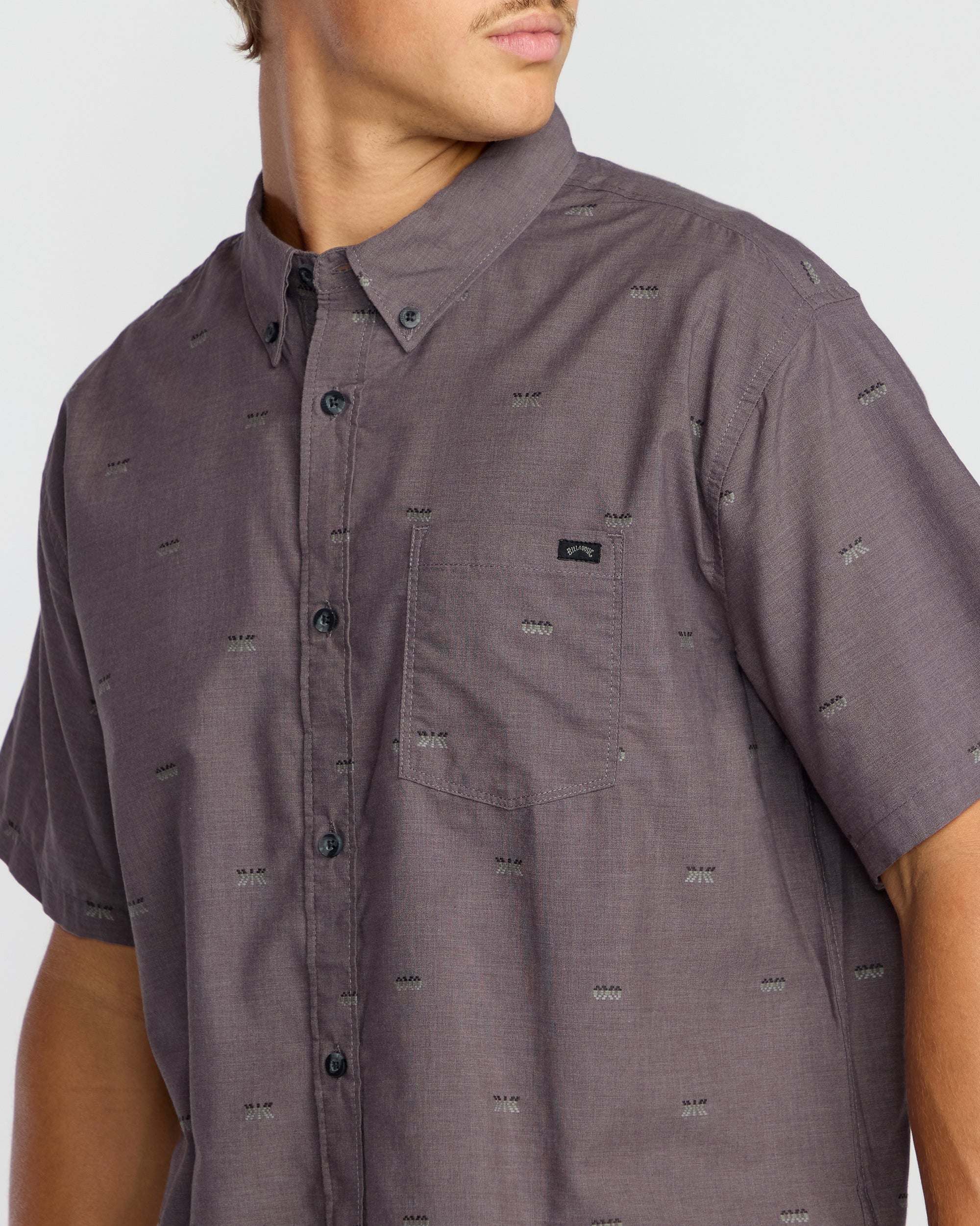 All Day Jacquard Short Sleeve Shirt - Gray Violet - Image 5