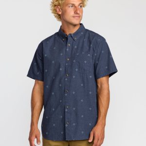 All Day Jacquard Short Sleeve Shirt - Midnight