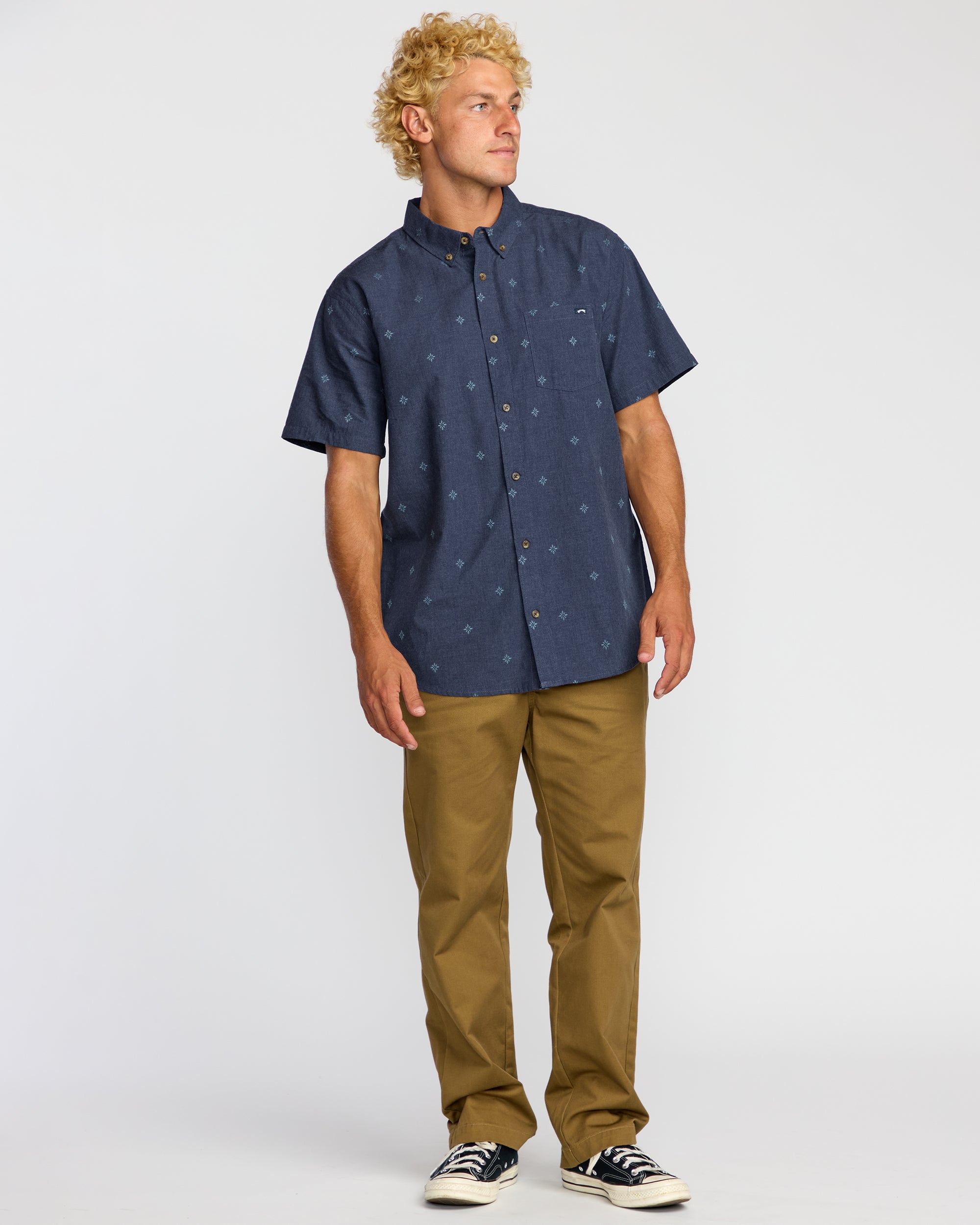 All Day Jacquard Short Sleeve Shirt - Midnight - Image 4