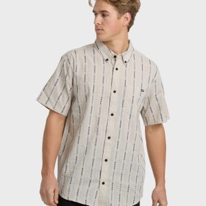 All Day Jacquard Short Sleeve Shirt - Stone