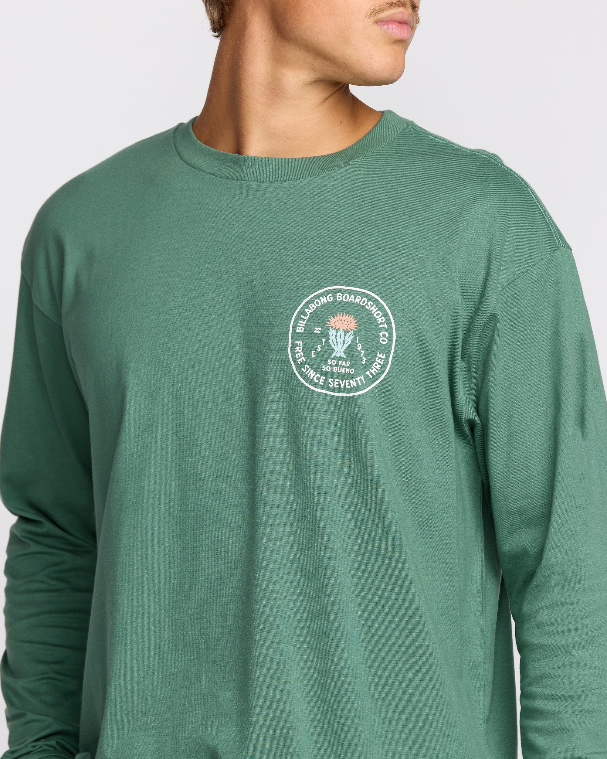 Desert Flower Regular Long Sleeve T-Shirt - Sage Green - Image 5
