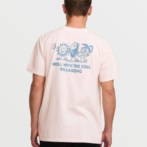 Roll Premium Wave Wash Tee - Light Pink