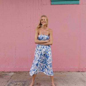 In The Sky Midi Dress - True Blue