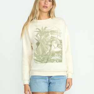 Paradise Awaits Crewneck Sweatshirt - Whitecap