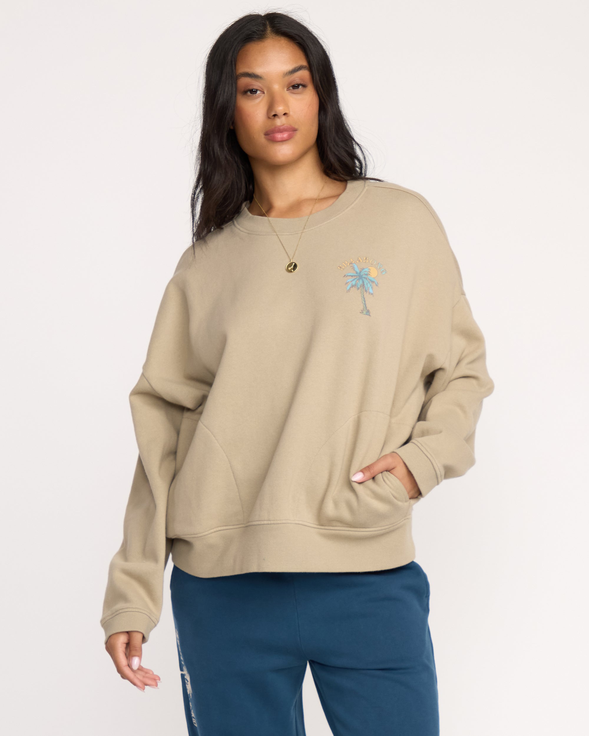 Palmin Camp Crewneck Sweatshirt - Cobblestone