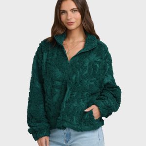 All The Time Sherpa Half Zip Sweatshirt - Spruce Green