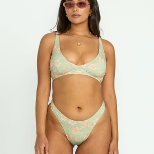 More To Sea Cami Plunge Bikini Top - Pistachio