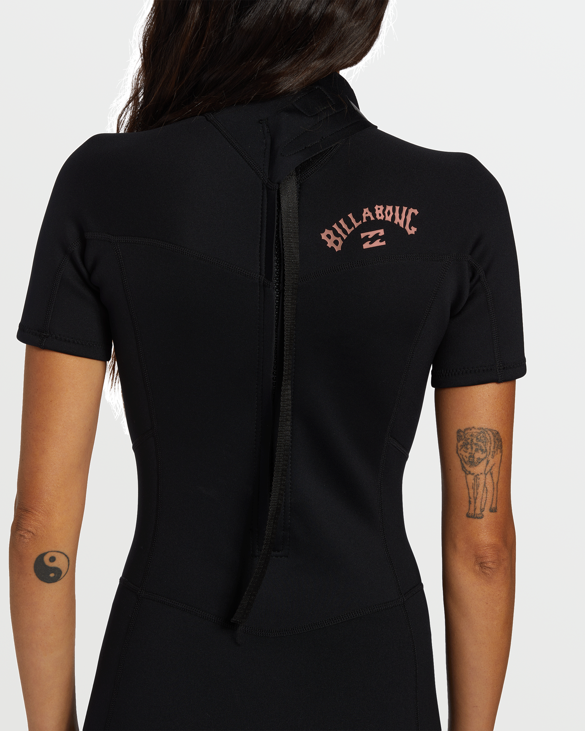 Foil Flatlock Short Sleeve Springsuit - Black - Image 4