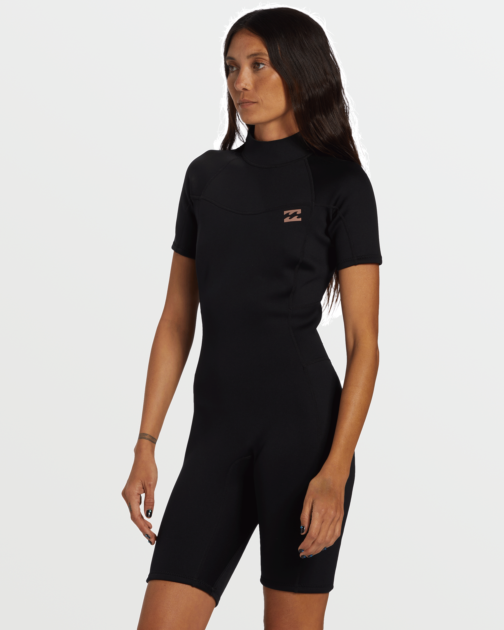 Foil Flatlock Short Sleeve Springsuit - Black - Image 3