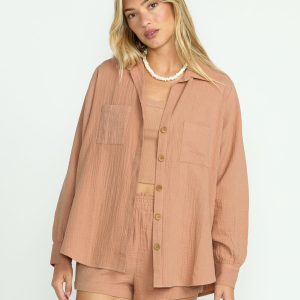 Sweet Swell Long Sleeve Shirt - Rose Brown