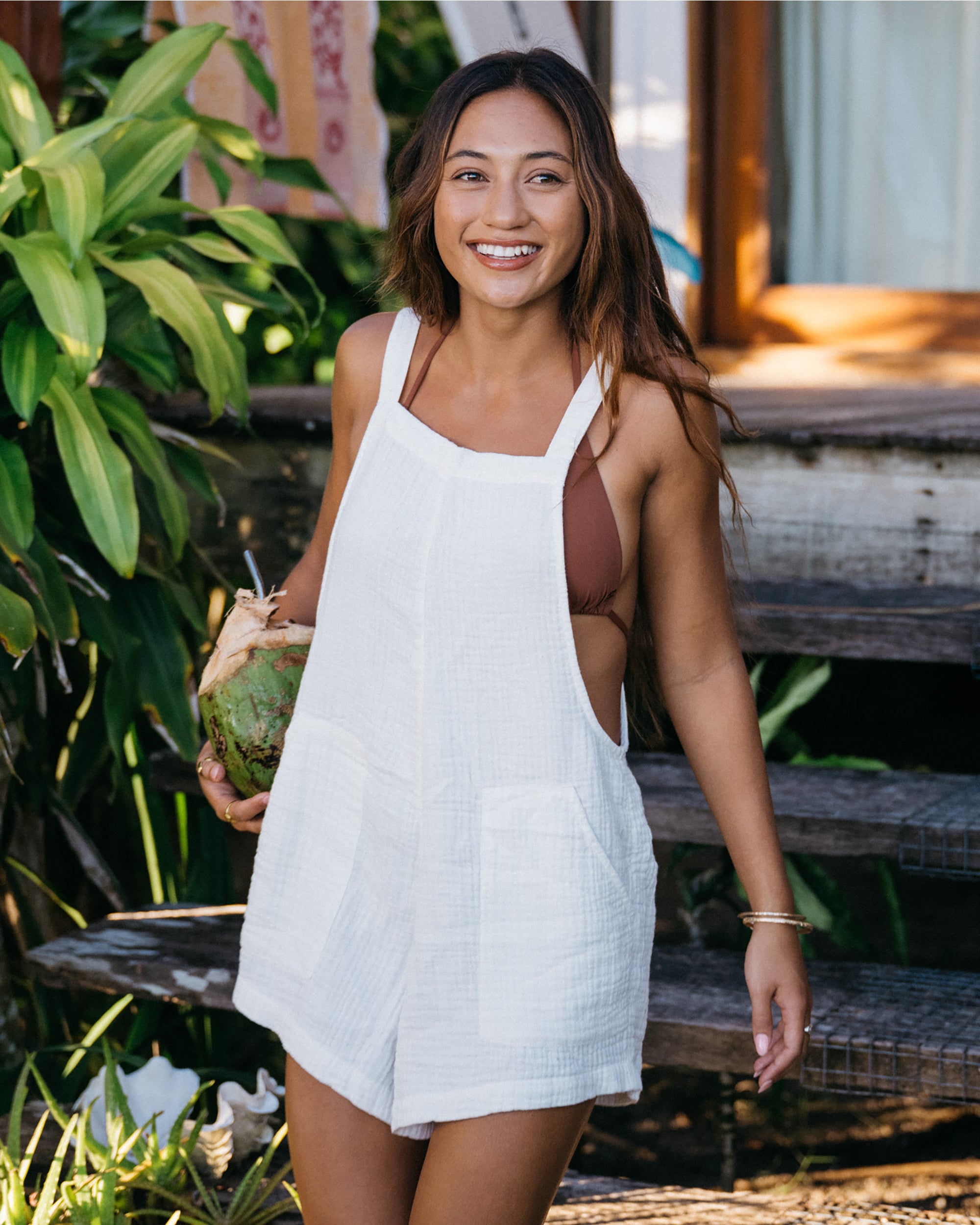 Beach Crush Romper - Salt Crystal