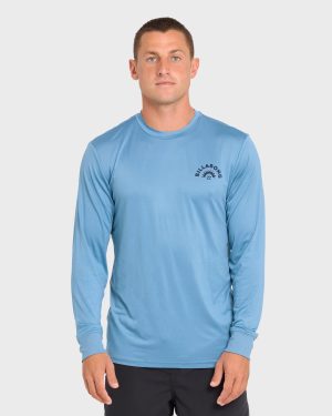 Heel Flip Crew Long Sleeve Rashguard - Vintage Indigo