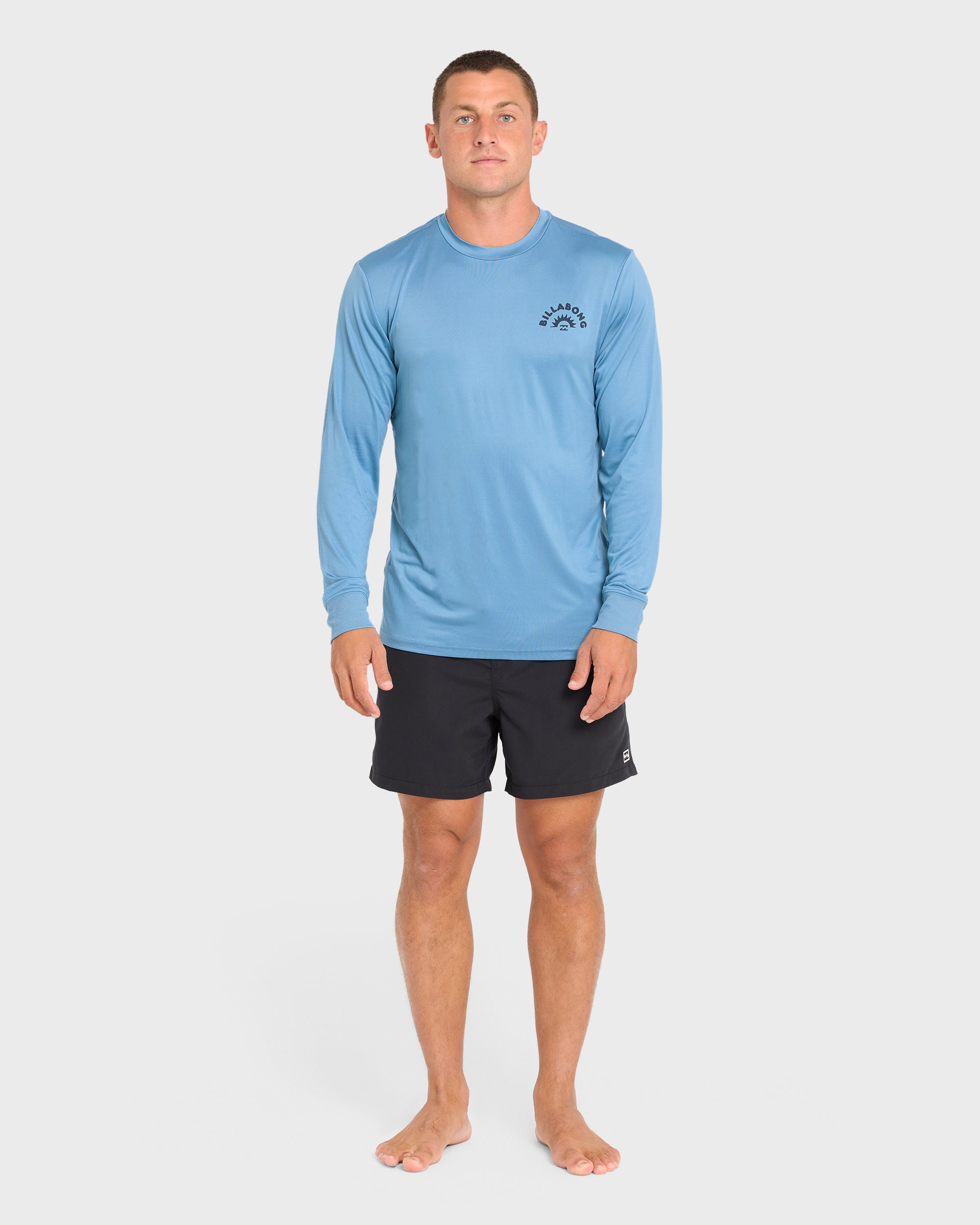Heel Flip Crew Long Sleeve Rashguard - Vintage Indigo - Image 4