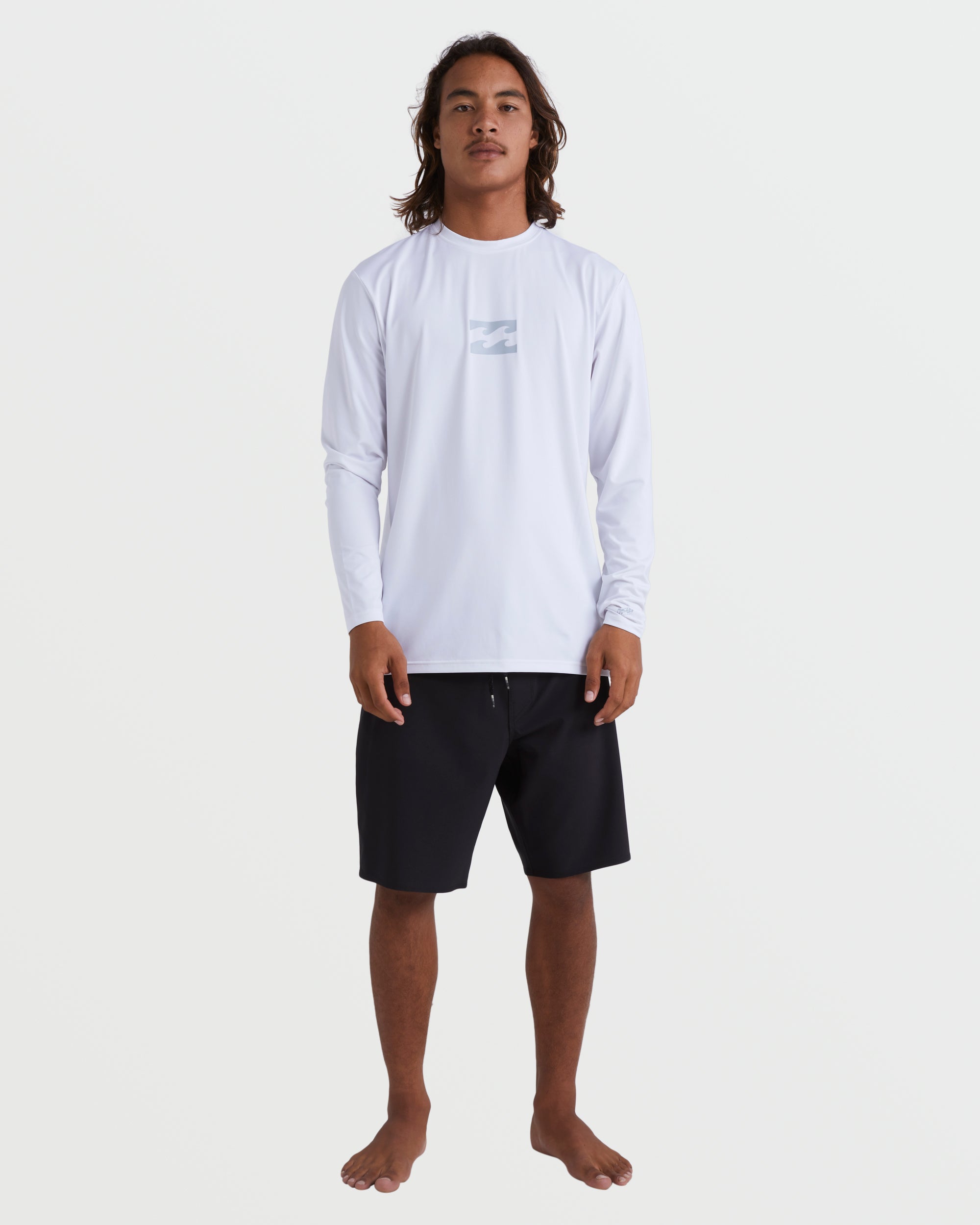 All Day Wave Loose Fit Long Sleeve Surf Tee - White - Image 4