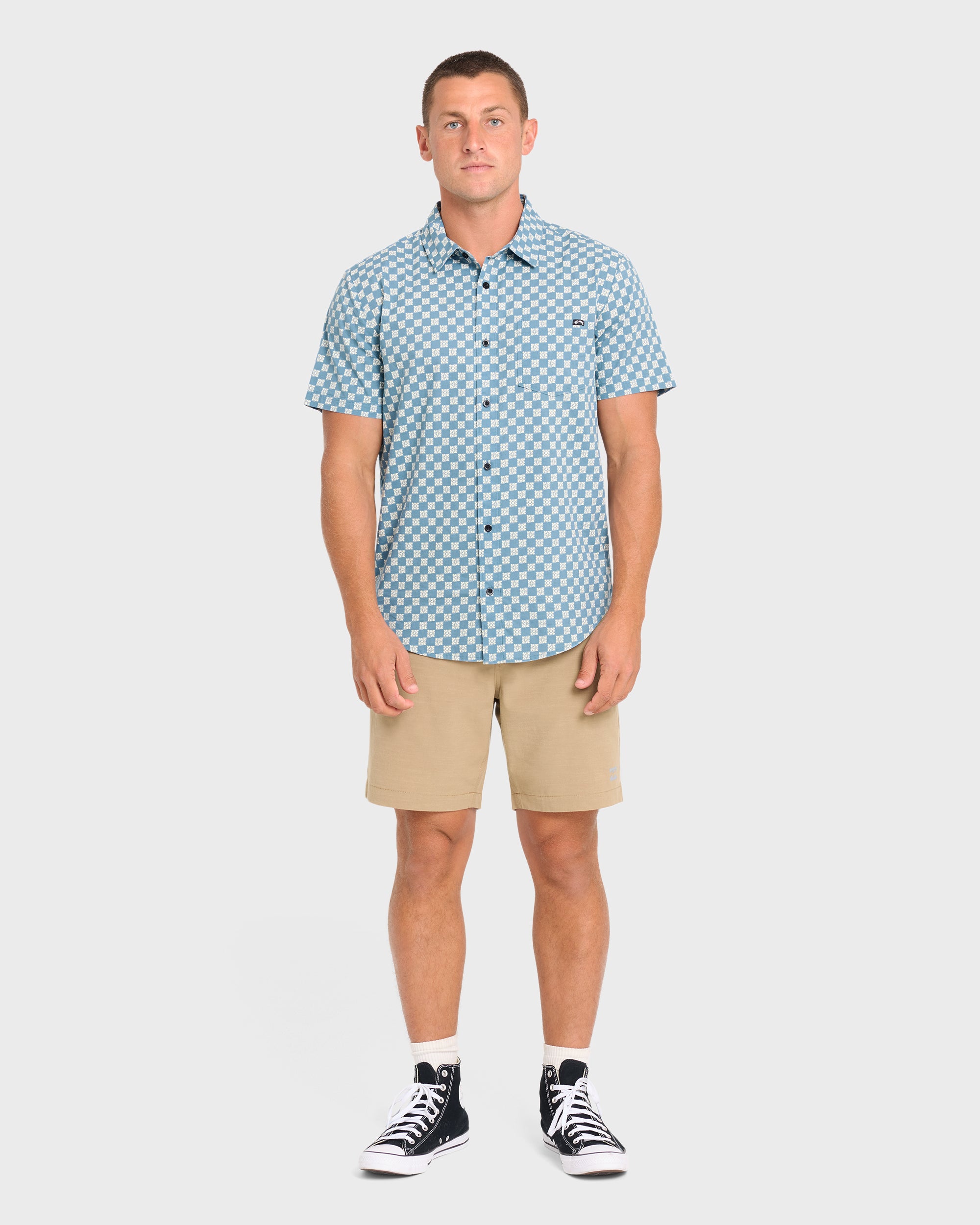 Daisy Check Short Sleeve Shirt - Vintage Indigo - Image 4