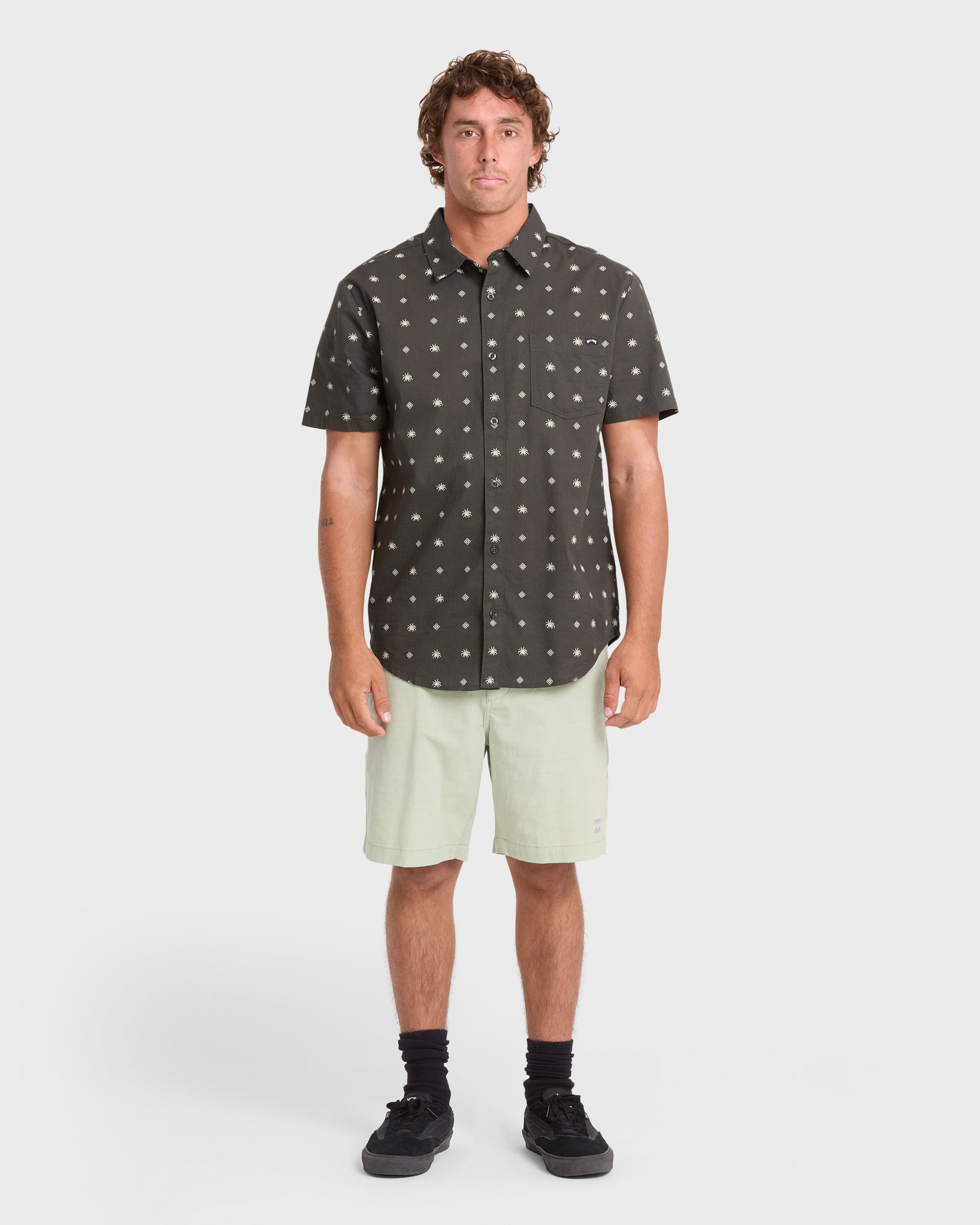 Aloe How Are You Short Sleeve Shirt - Charcoal - Image 4