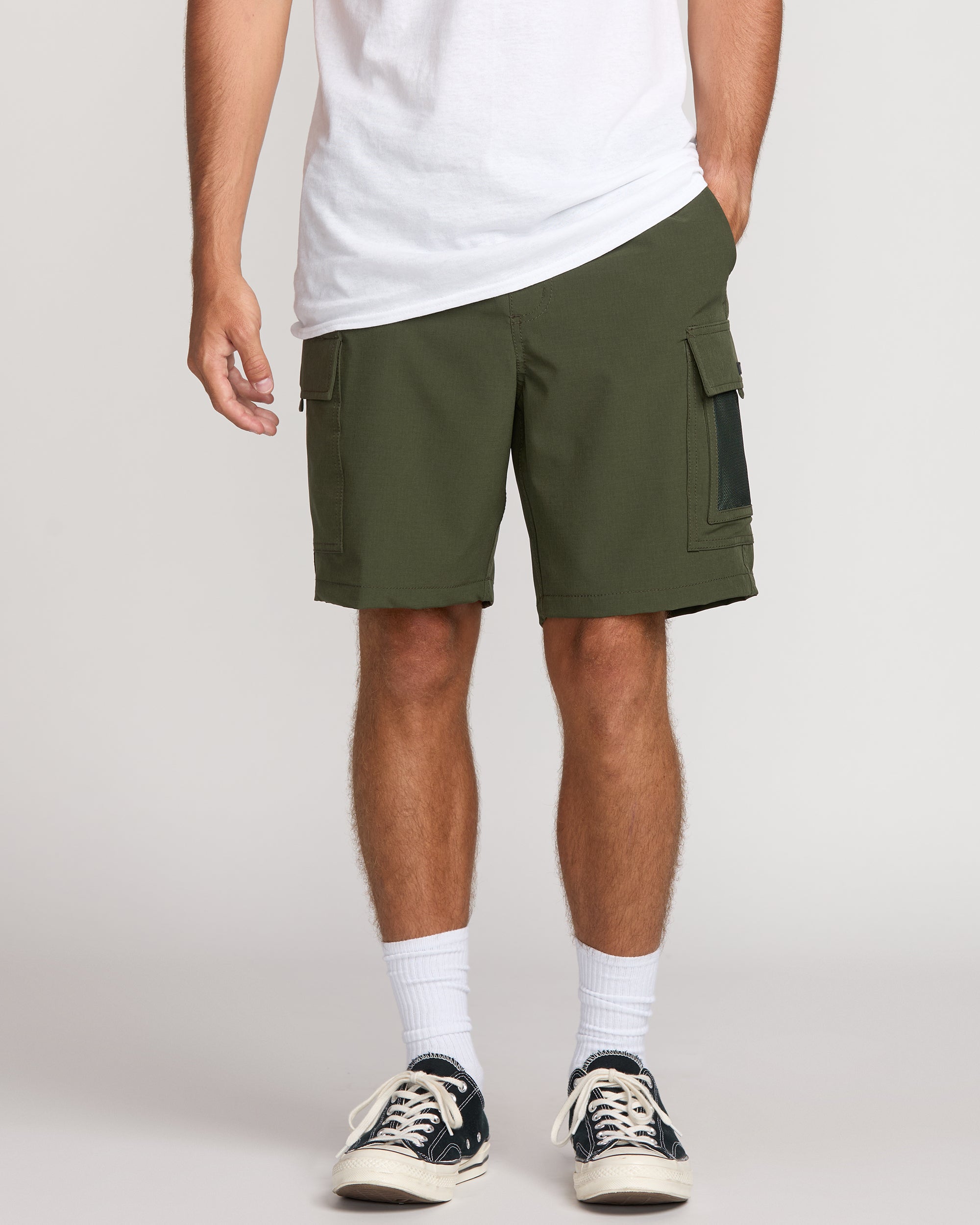 Surftrek Cargo Hybrid Shorts - Dark Military - Image 2