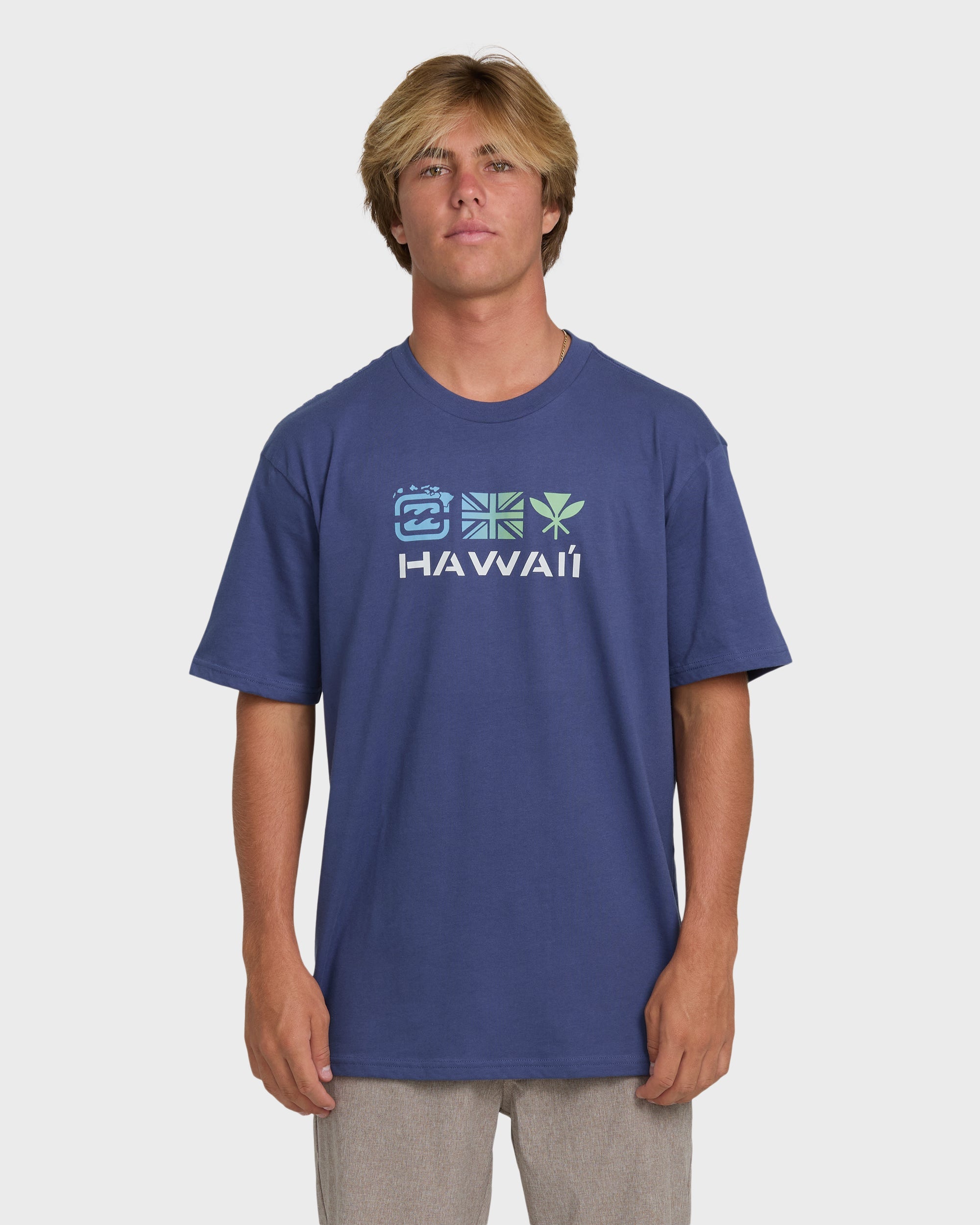 Kahili Hawaii Regular Tee - Washed Blue