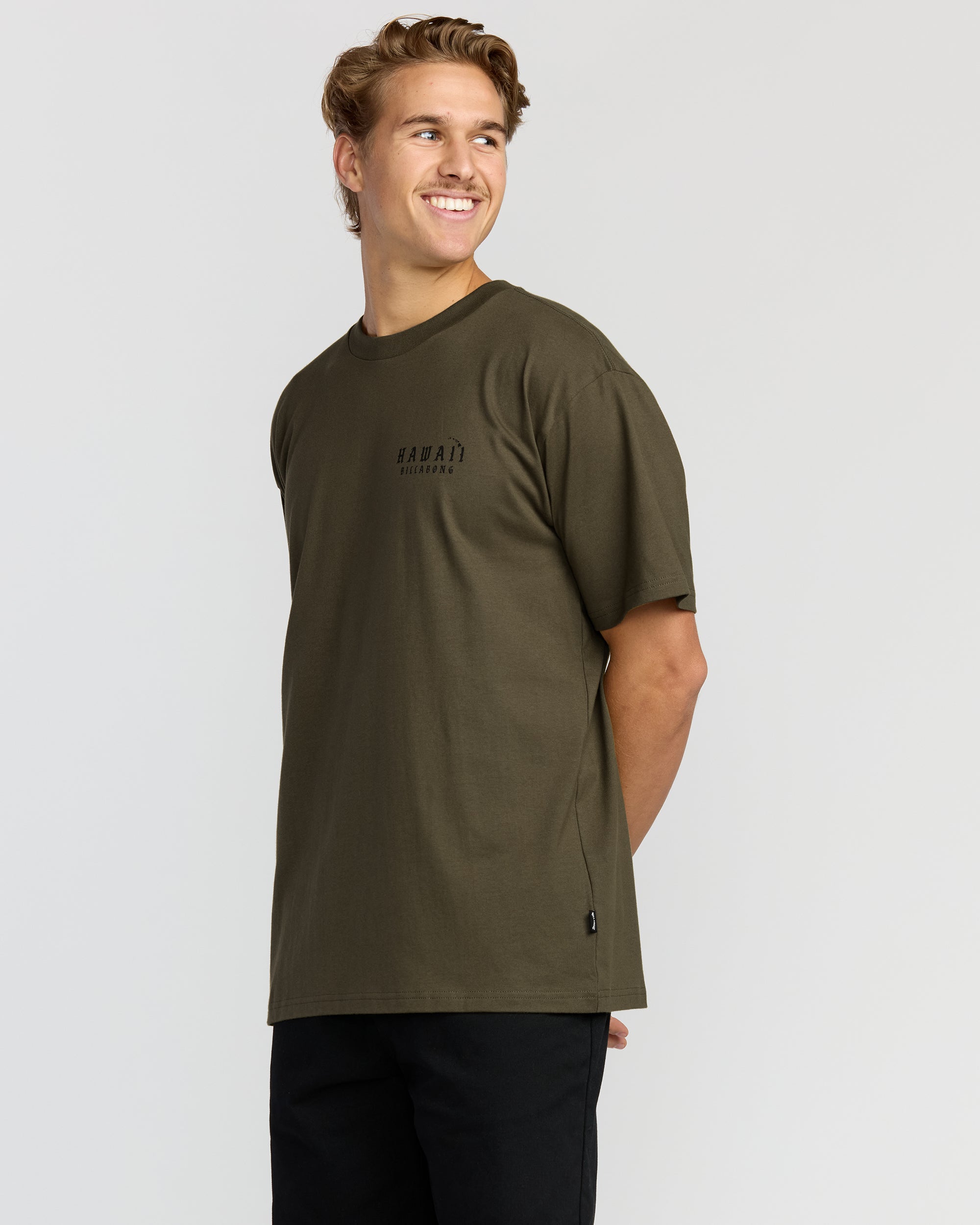 Skull Wave Hi Regular Short Sleeve T-Shirt - Military - Image 4