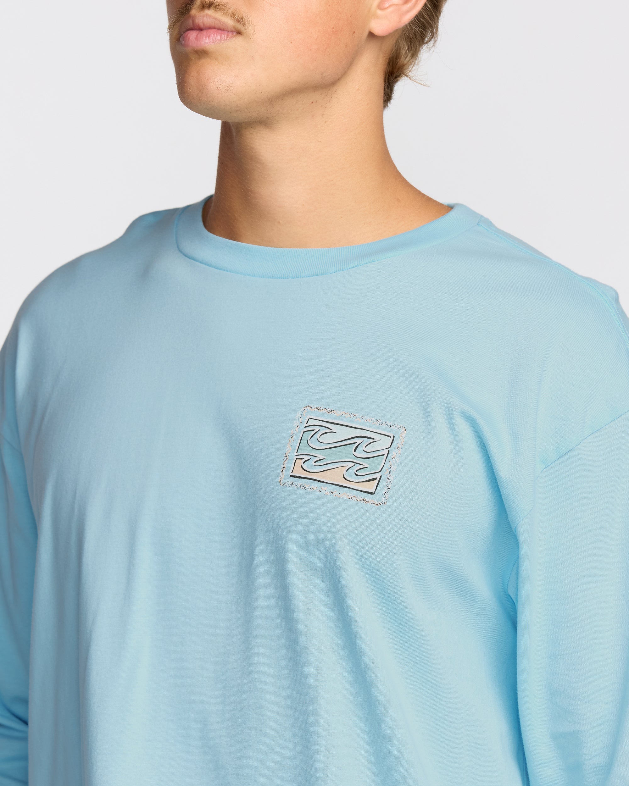 Crayon Wave Regular Long Sleeve T-Shirt - Coastal Blue - Image 5