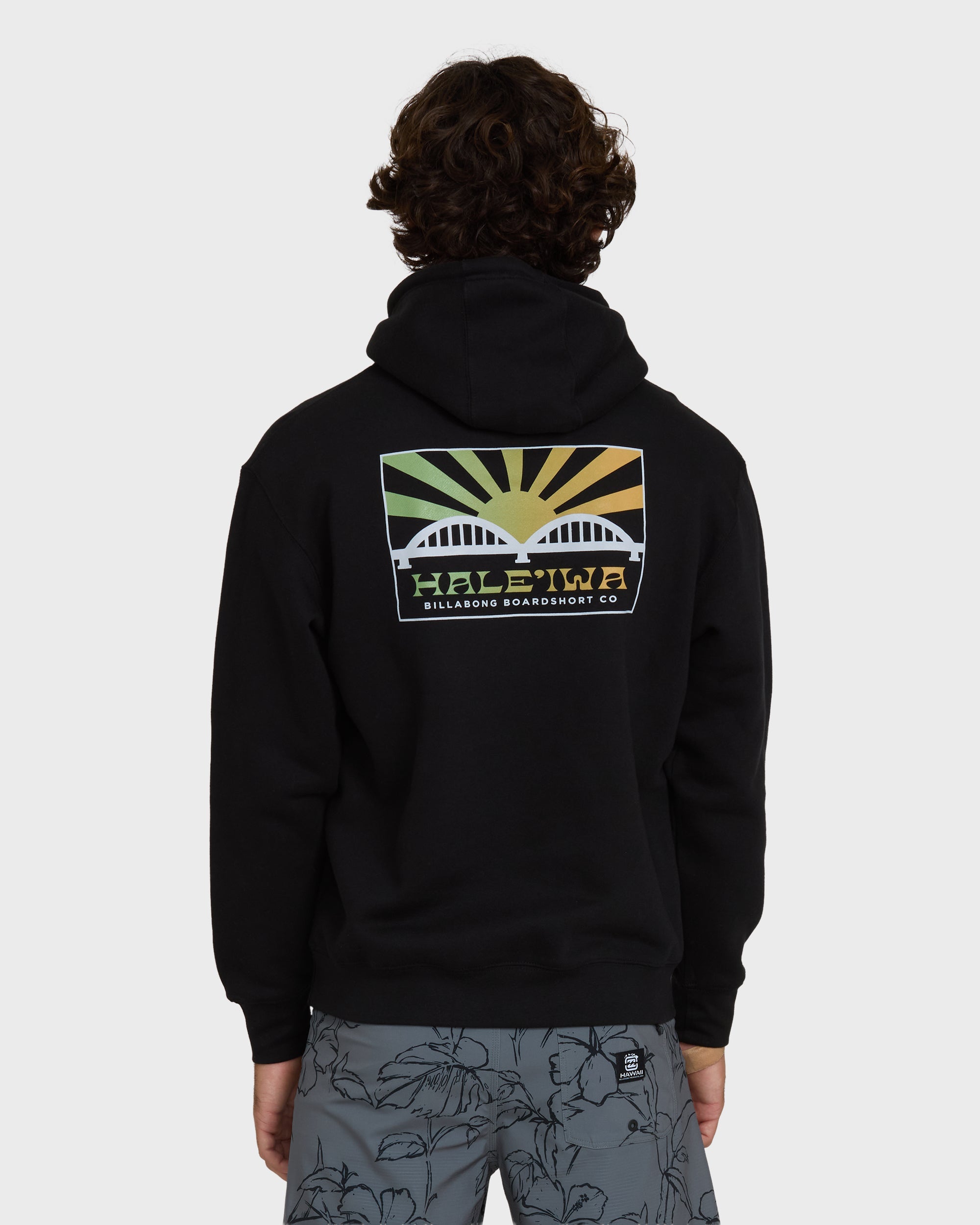 Haleiwa Rising Sun Pullover Hoodie - Black - Image 2