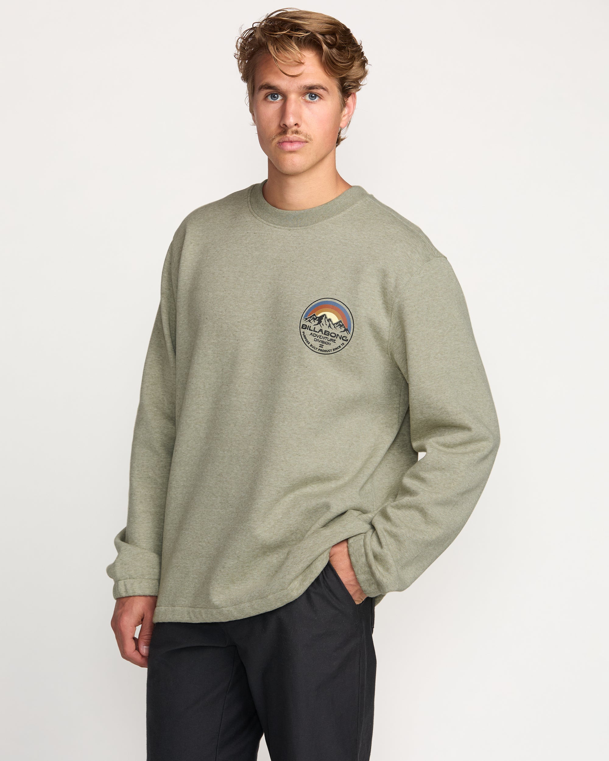 Compass Crew Sweatshirt - Sage Heather - Image 2
