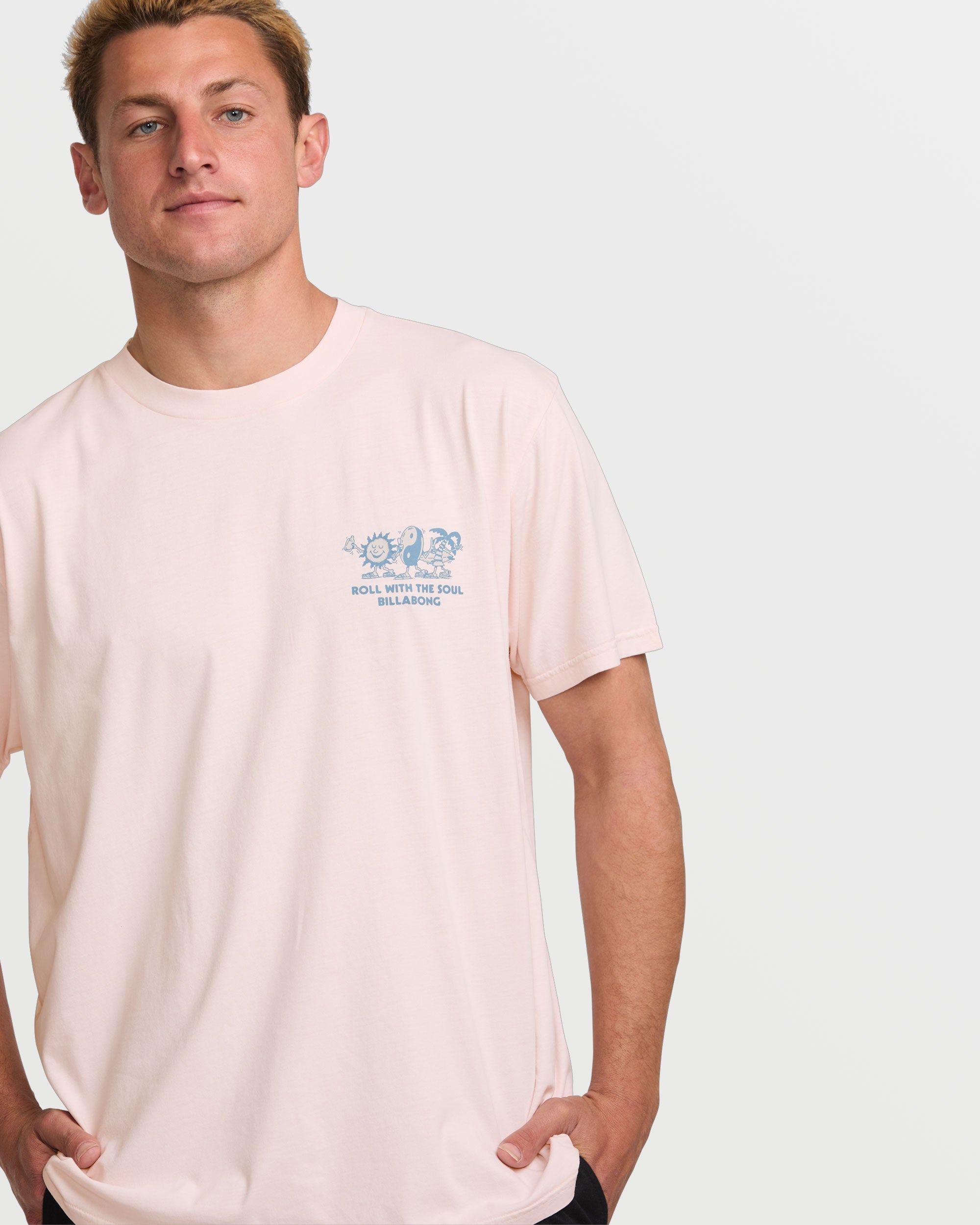 Roll Premium Wave Wash Tee - Light Pink - Image 4