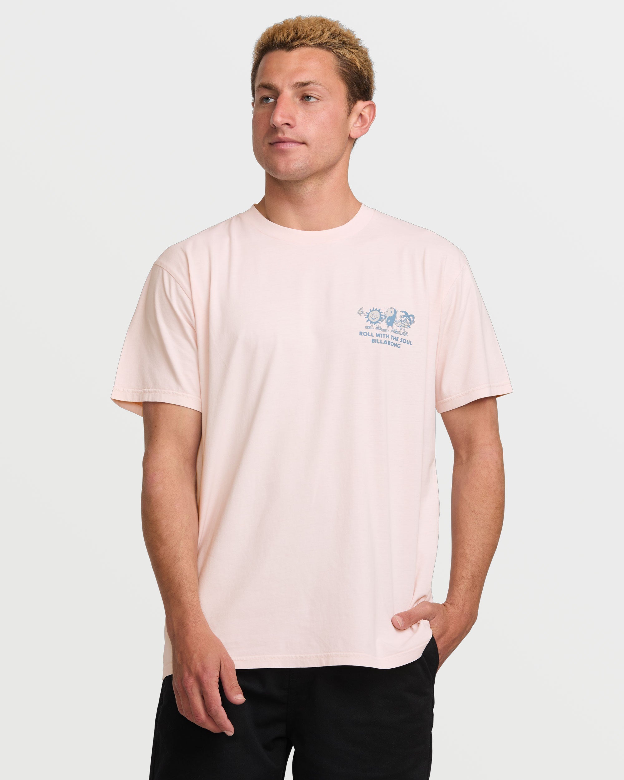 Roll Premium Wave Wash Tee - Light Pink - Image 2