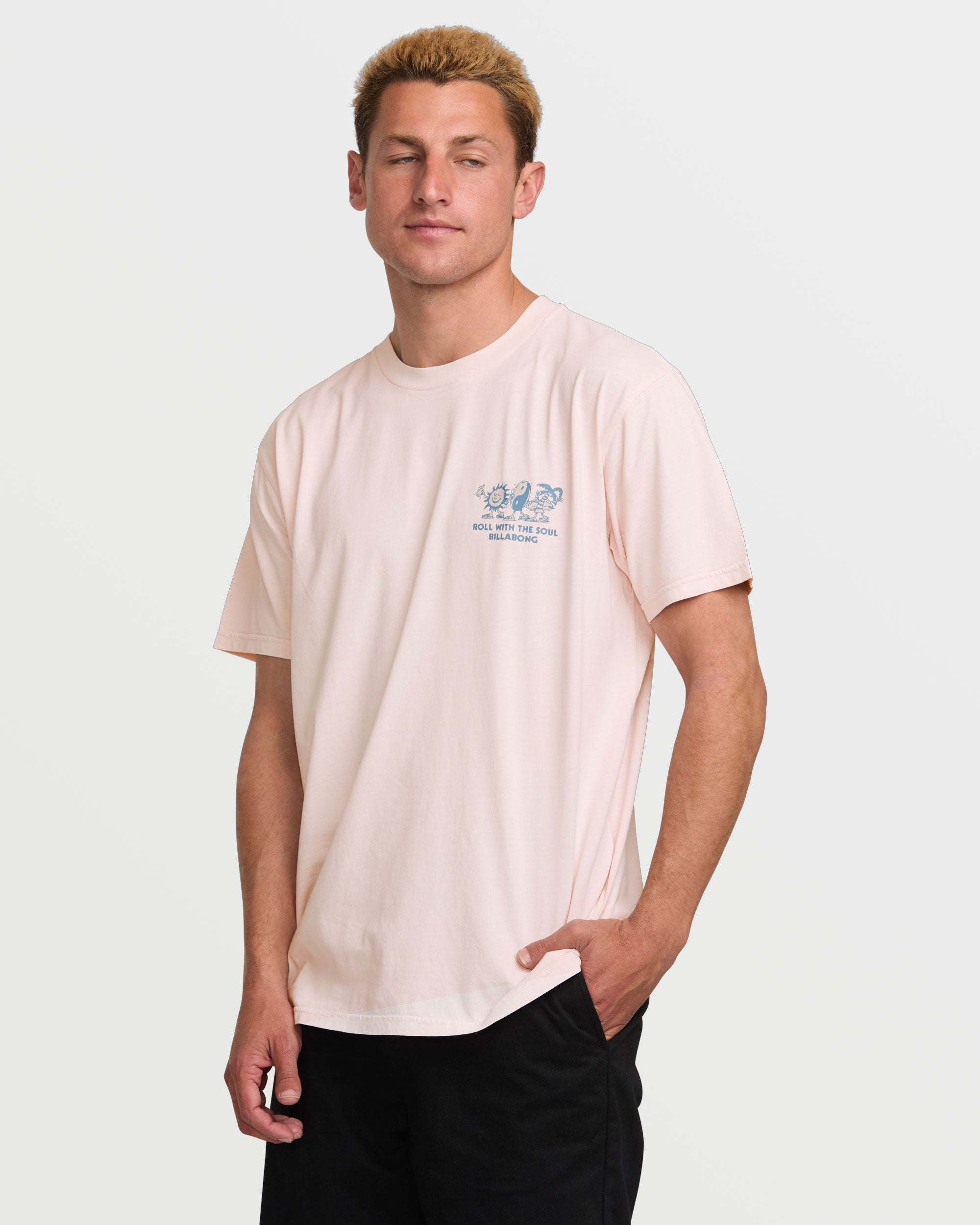 Roll Premium Wave Wash Tee - Light Pink - Image 3