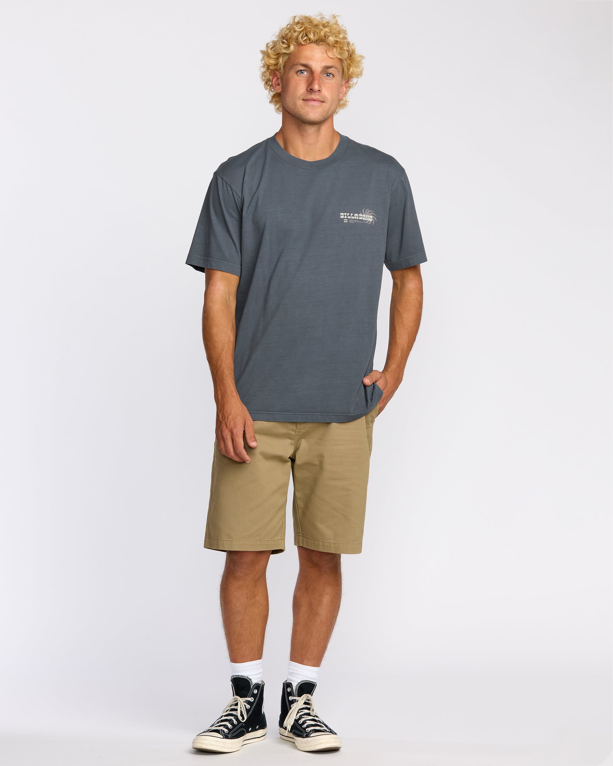Single Fin Premium Wave Wash Short Sleeve T-Shirt - Midnight Blue - Image 4