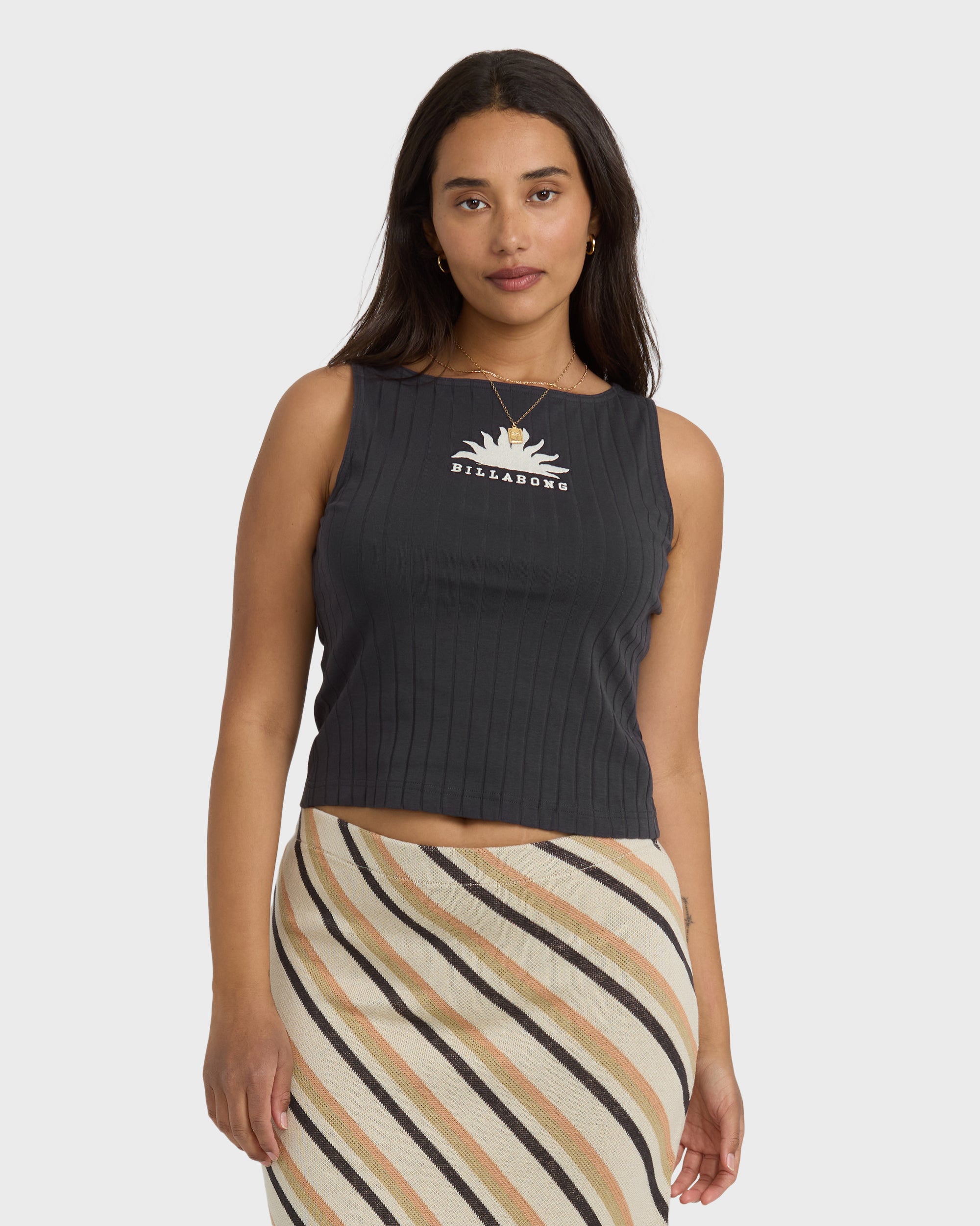 Rae Knit Tank T-Shirt - Black Sands - Image 8