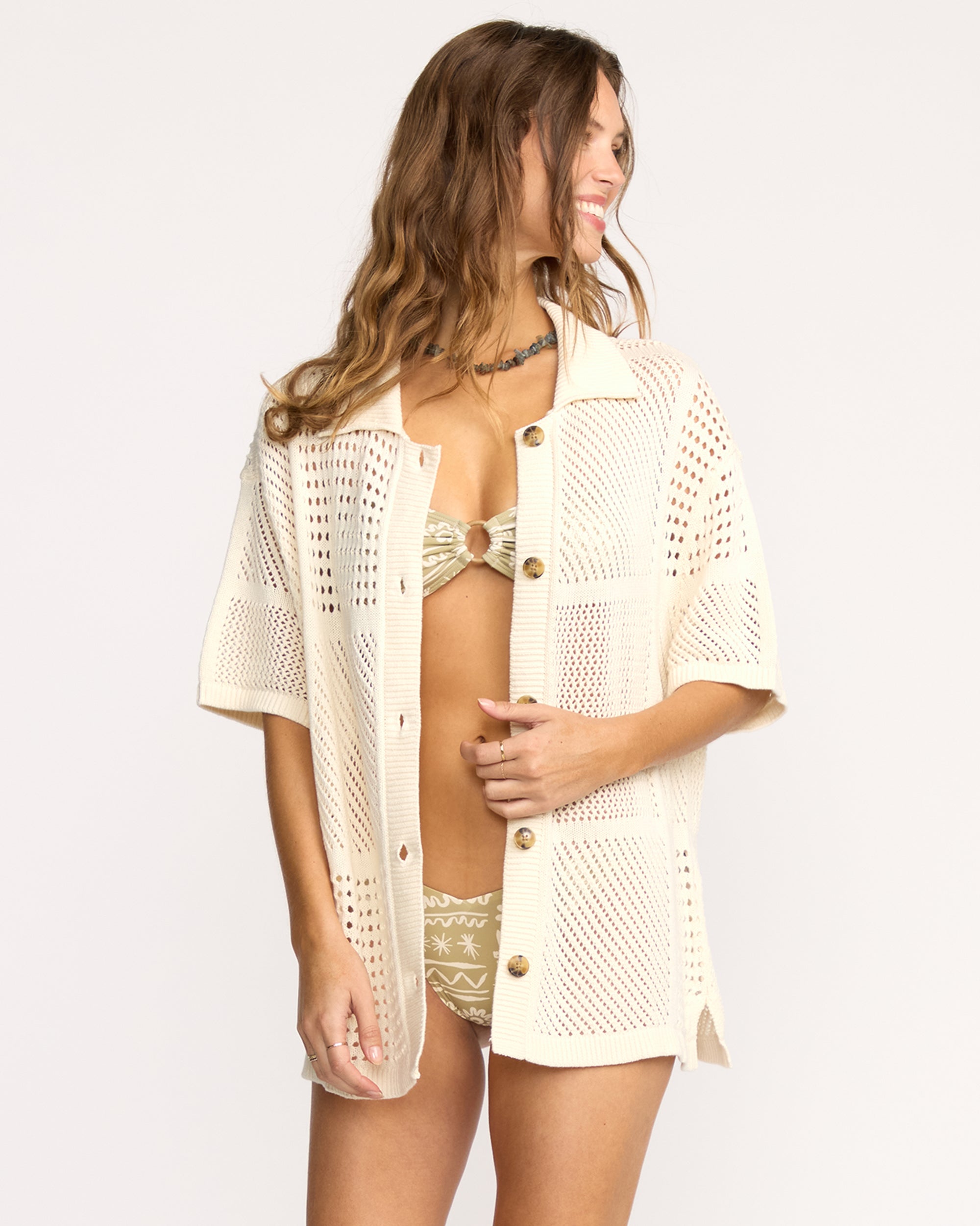Cool Down Short Sleeve Sweater - Whitecap - Image 5