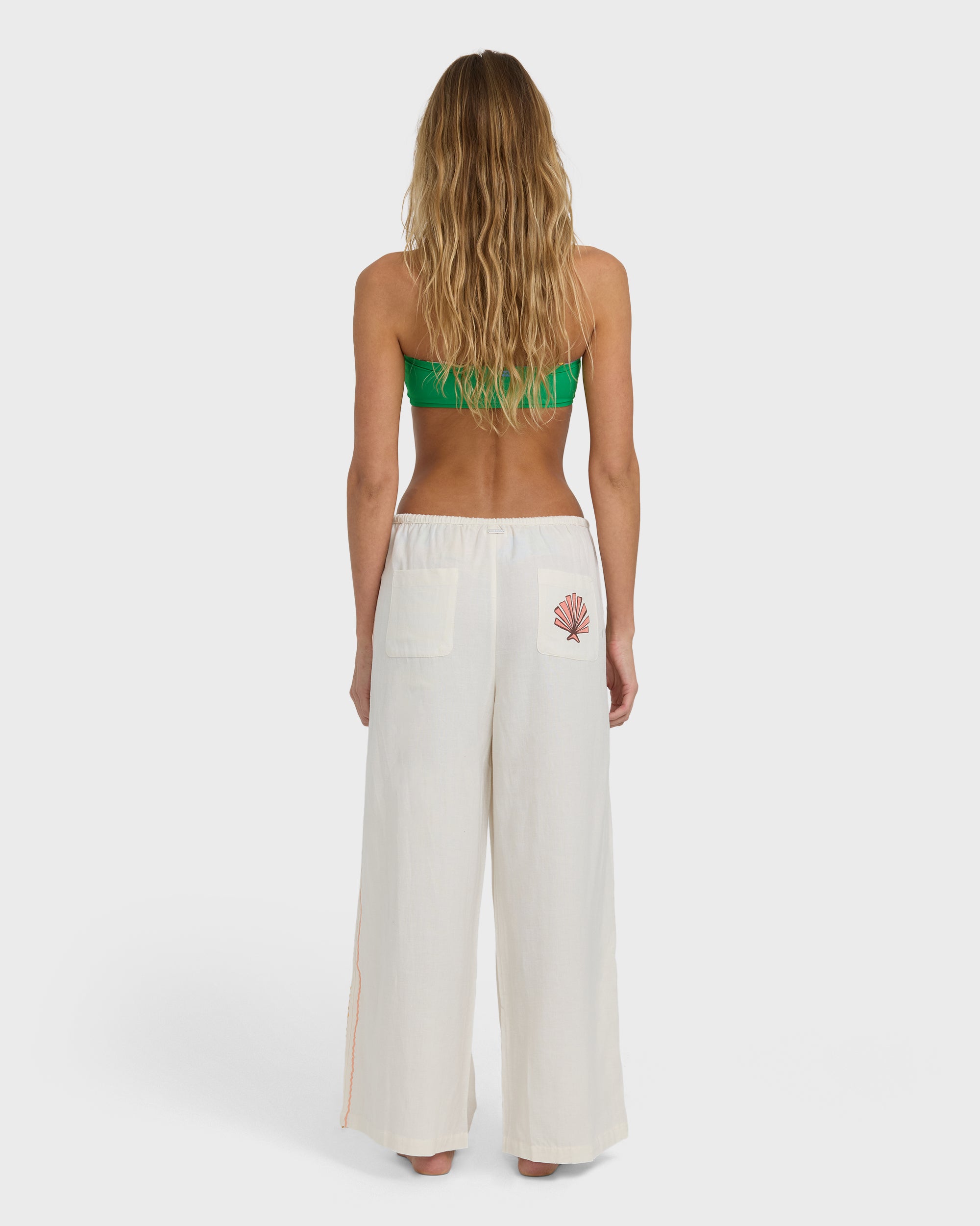 Wave Haze Elastic Waist Pants - Salt Crystal - Image 4
