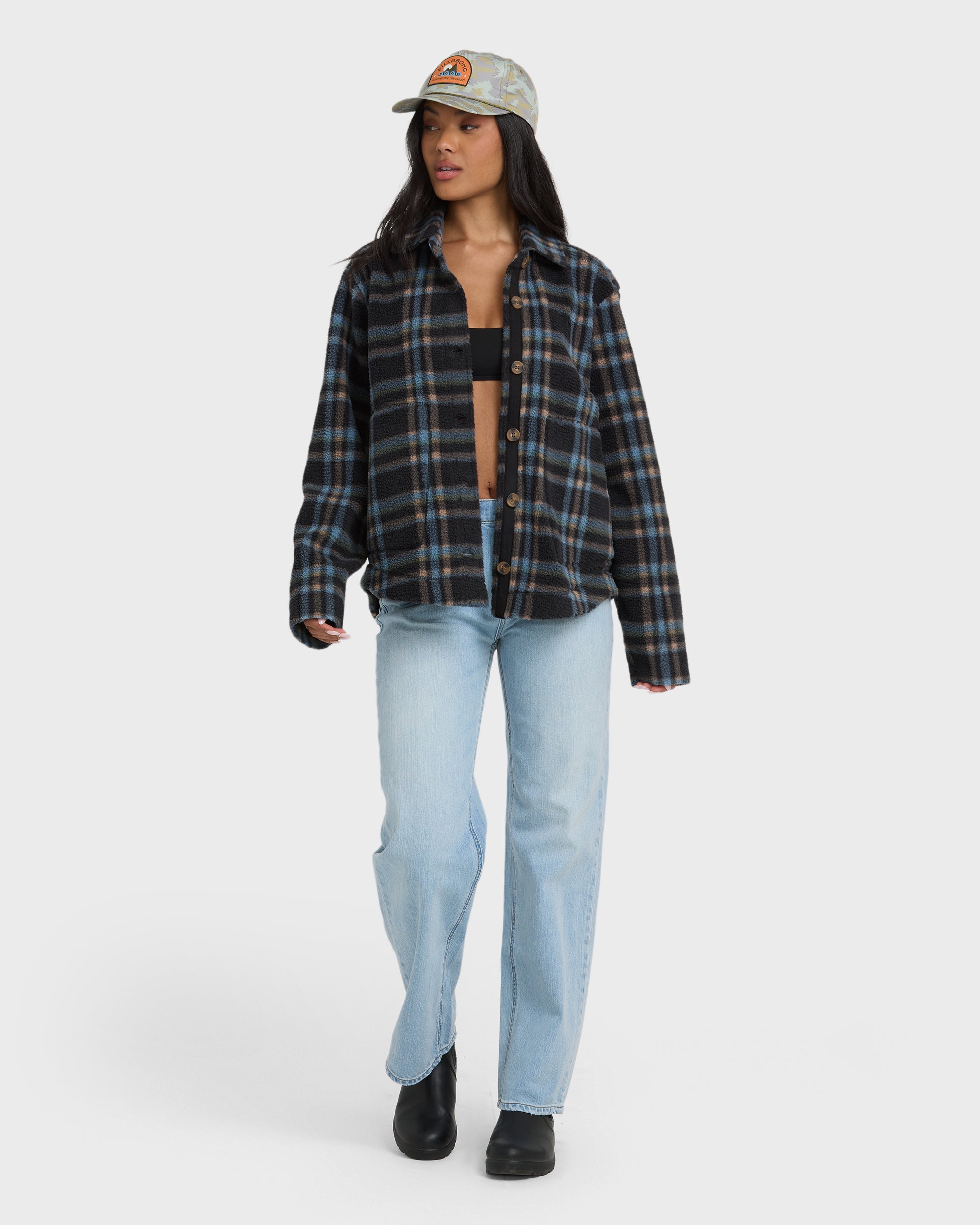 Breezy Sherpa Shacket - Black Sands - Image 5