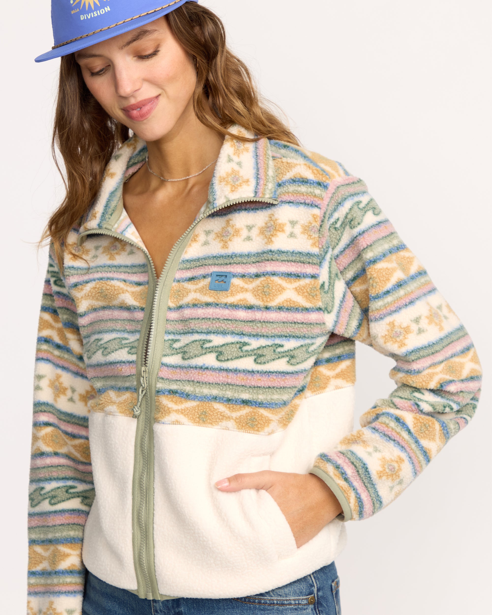 A/Div Rock Jetty Mock Neck Zip Sherpa Fleece - Whitecap - Image 4