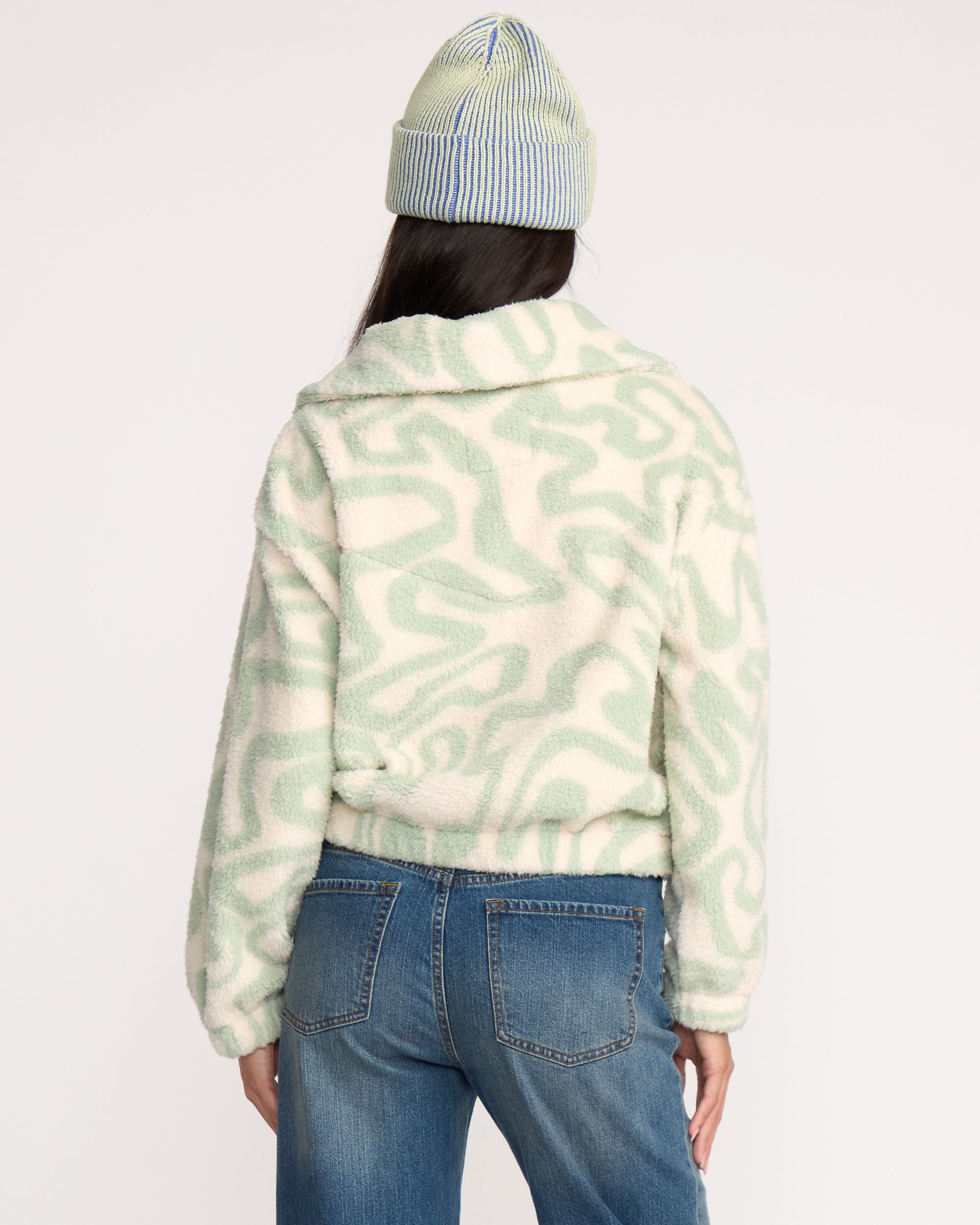 A/Div Barra Half Zip Sherpa Fleece - Green Haze - Image 5