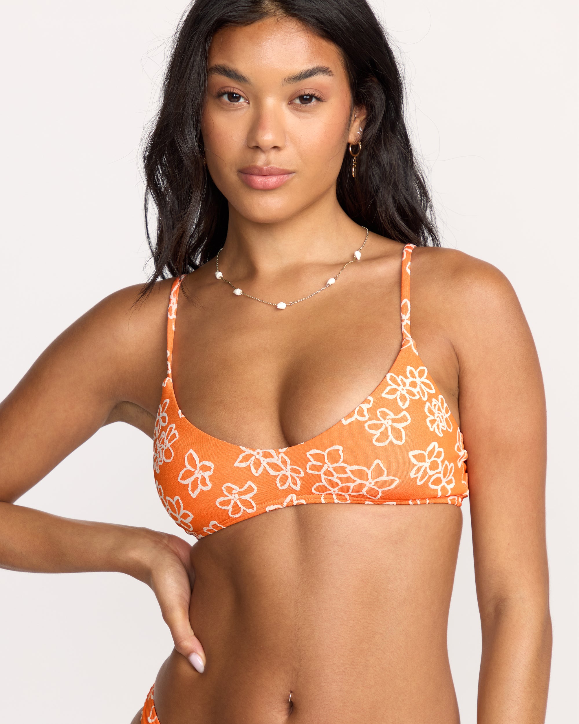 Josie Have It All V Bralette Bikini Top - Orange Pop - Image 2
