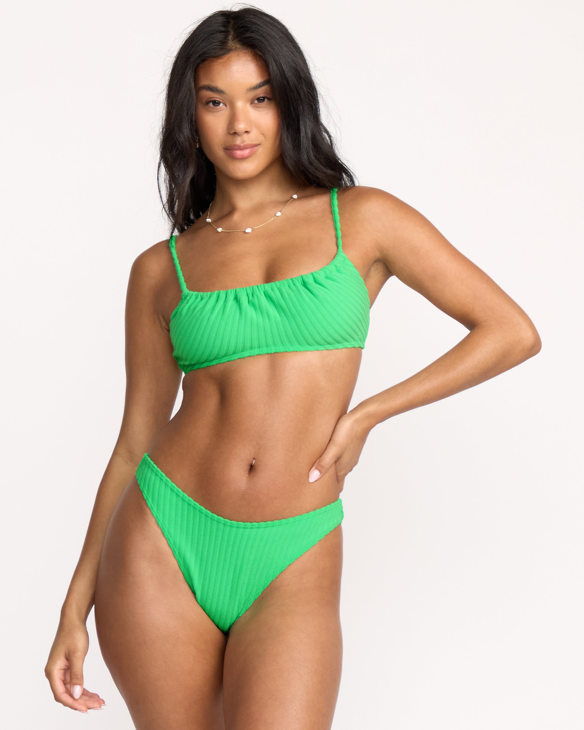 Josie In The Loop Mila Bralette Bikini Top - Jungle Green - Image 3