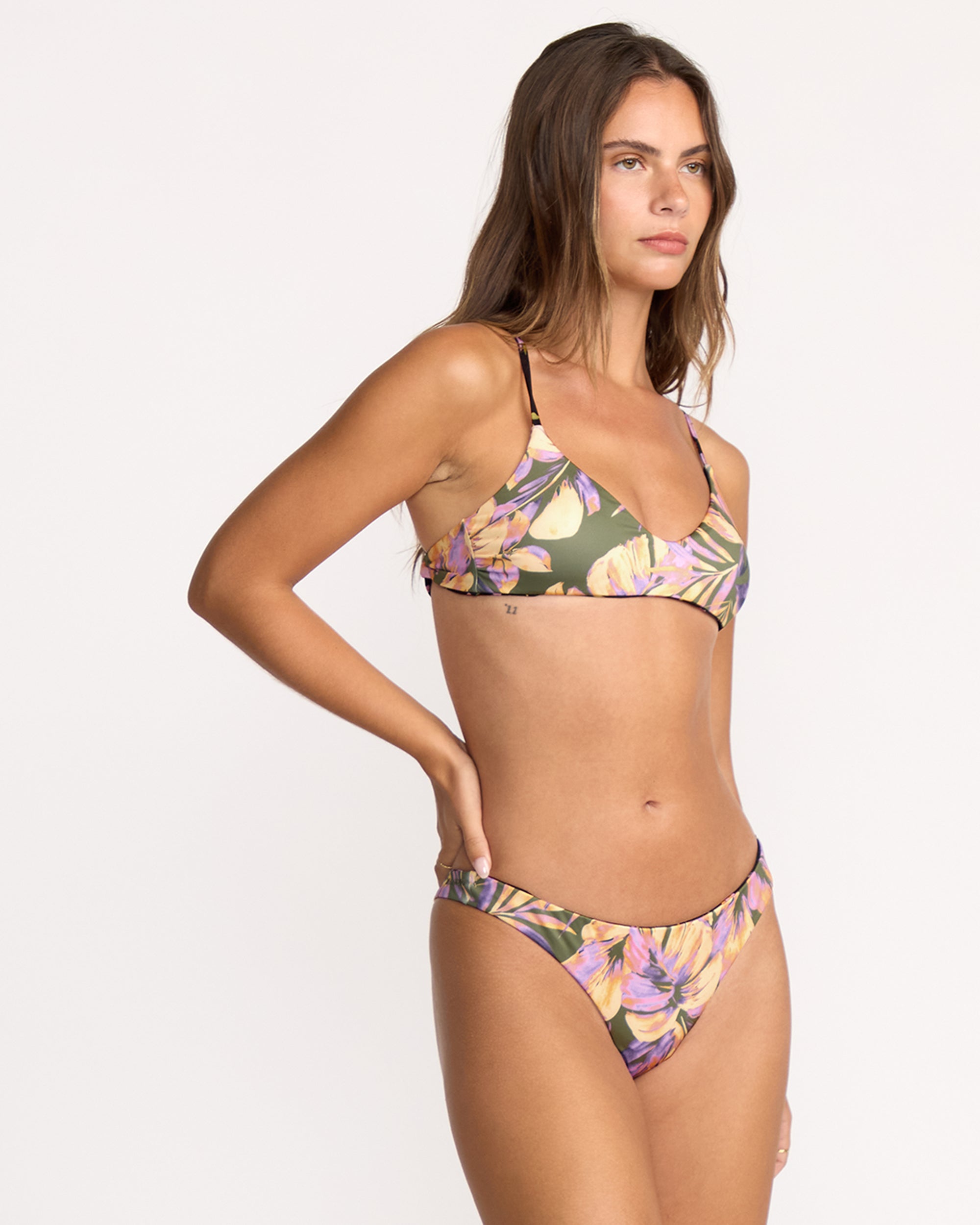 Drifting Coast Reversible V Bralette Bikini Top - Luv Army - Image 4