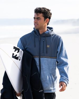 Boundary Lite Zip Sweatshirt - Steel Blue