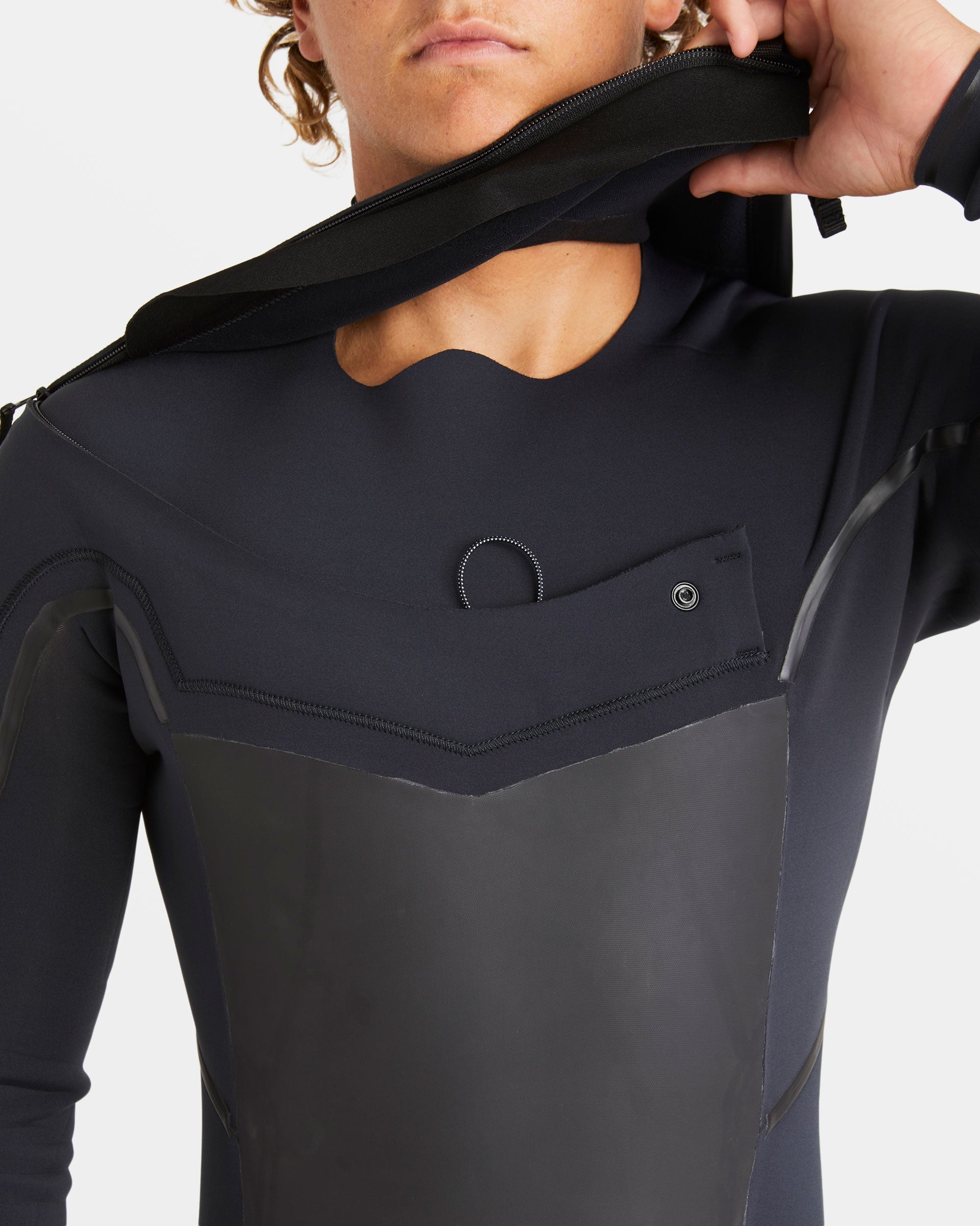3/2mm Absolute Natural+ Upcycler Liquid Seal Chest Zip Wetsuit - Black - Image 5