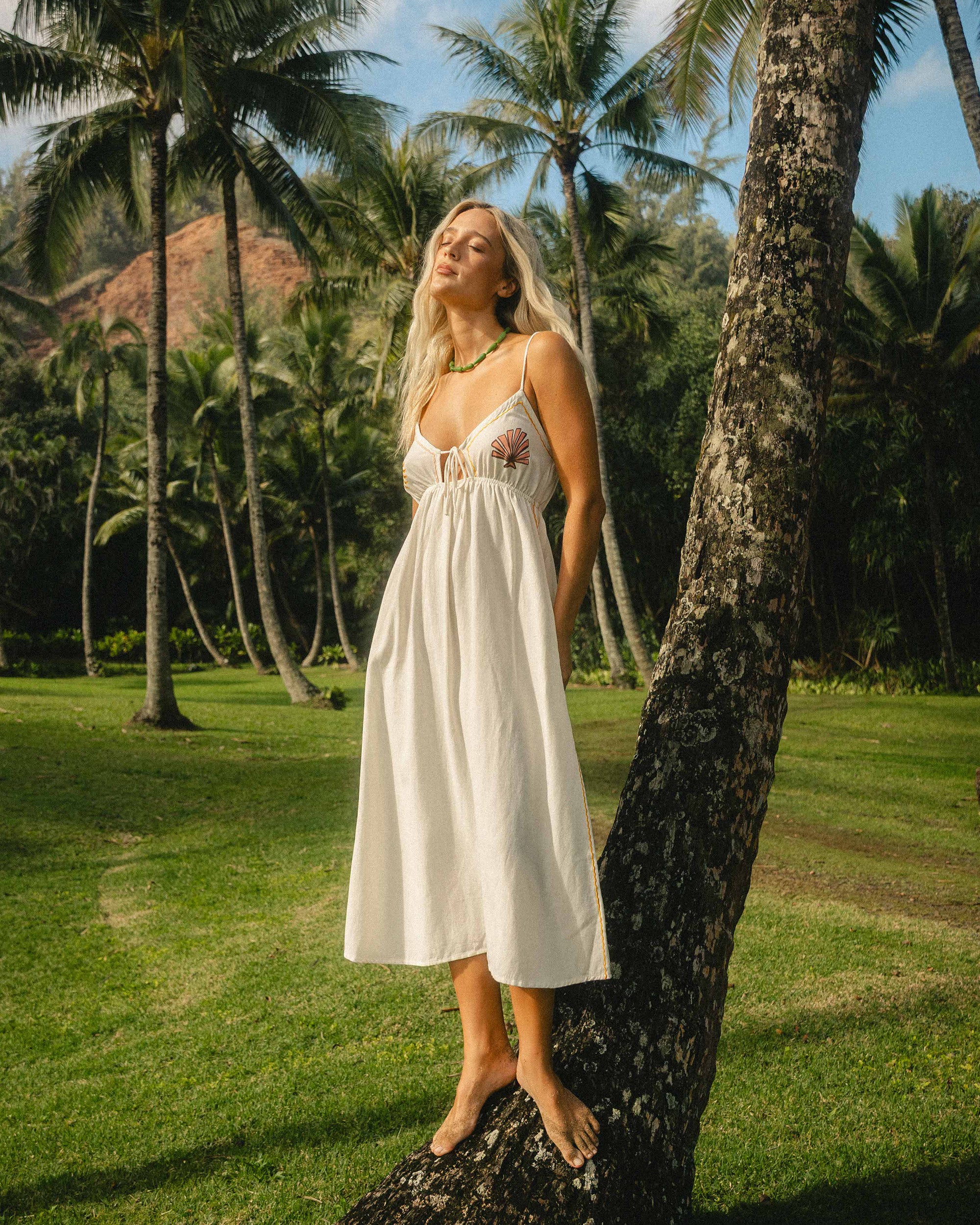 Wave Haze Midi Dress - Salt Crystal