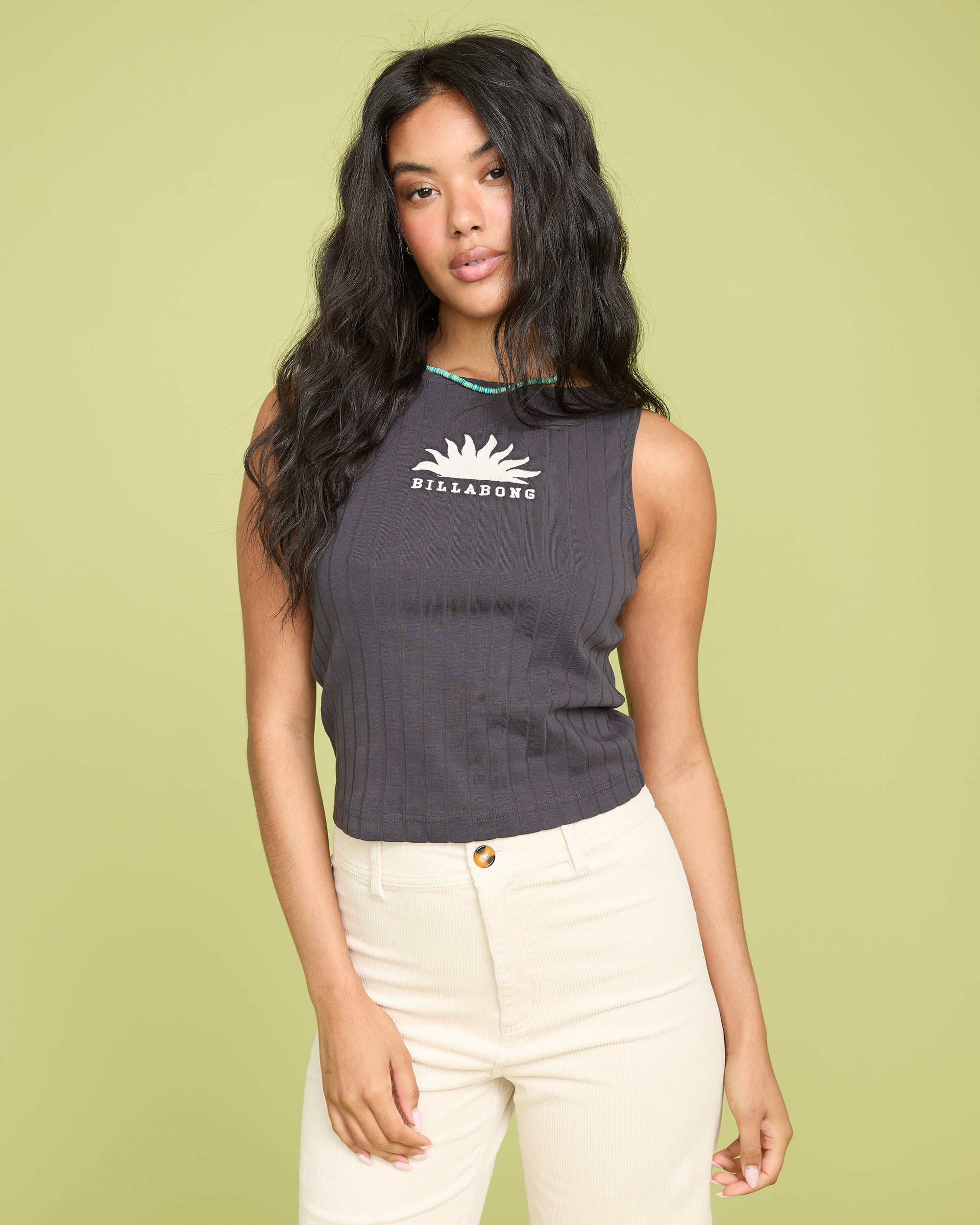 Rae Knit Tank T-Shirt - Black Sands - Image 2