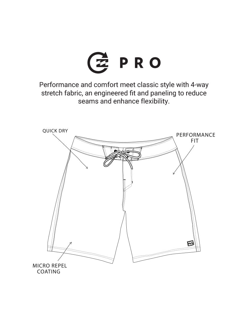Elements Pro Performance 18.5 Boardshorts - Washed Blue - Image 2